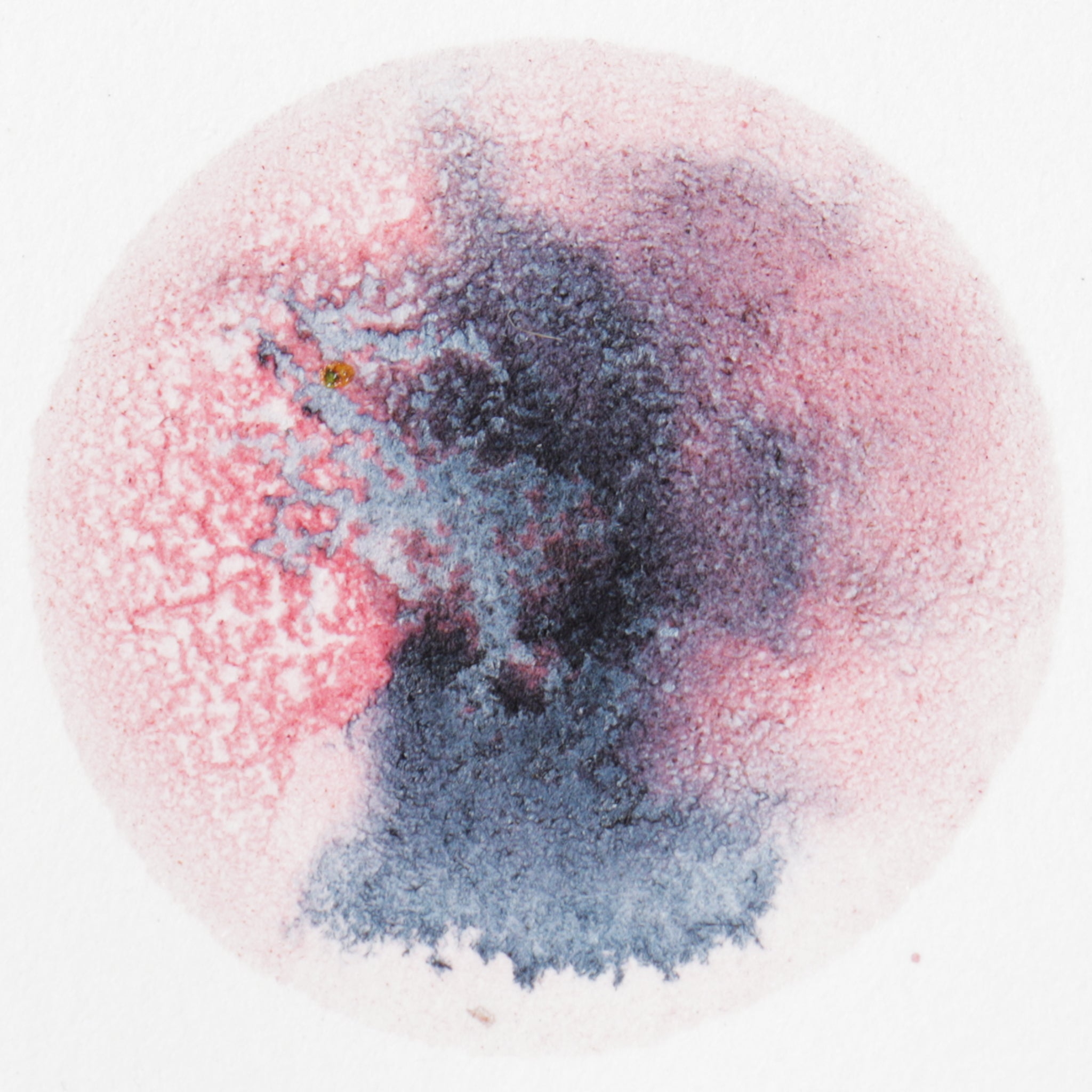 painting of circle with watercolors from natural dyes and pigments