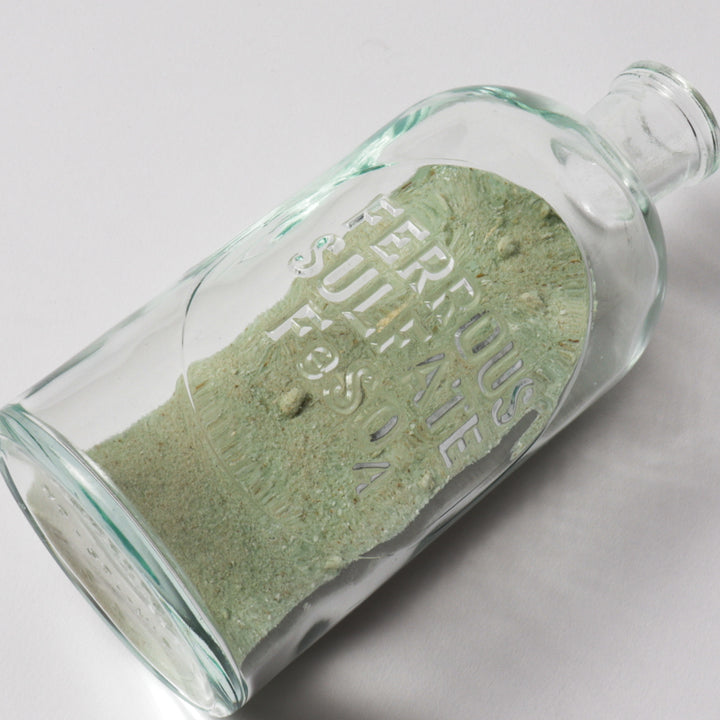 ferrous sulfate in antique bottle