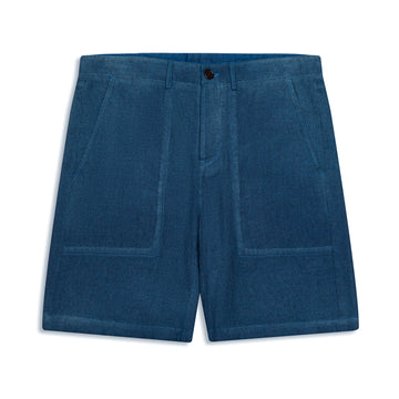 Panelled-Pocket Short — Wool/Hemp/Silk Twill