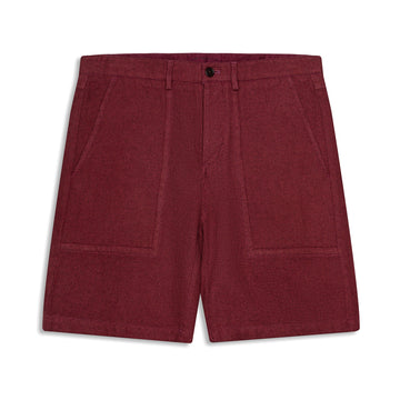 Panelled-Pocket Short — Wool/Hemp/Silk Twill