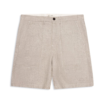 Panelled-Pocket Short — Wool/Hemp/Silk Twill