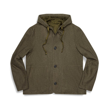 Panelled-Pocket Jacket — Wool/Hemp/Silk Twill