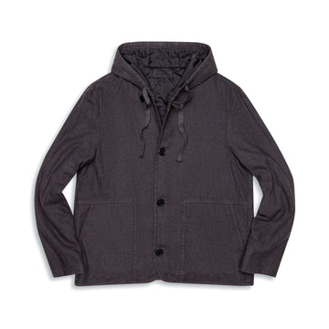 Panelled-Pocket Jacket — Wool/Hemp/Silk Twill