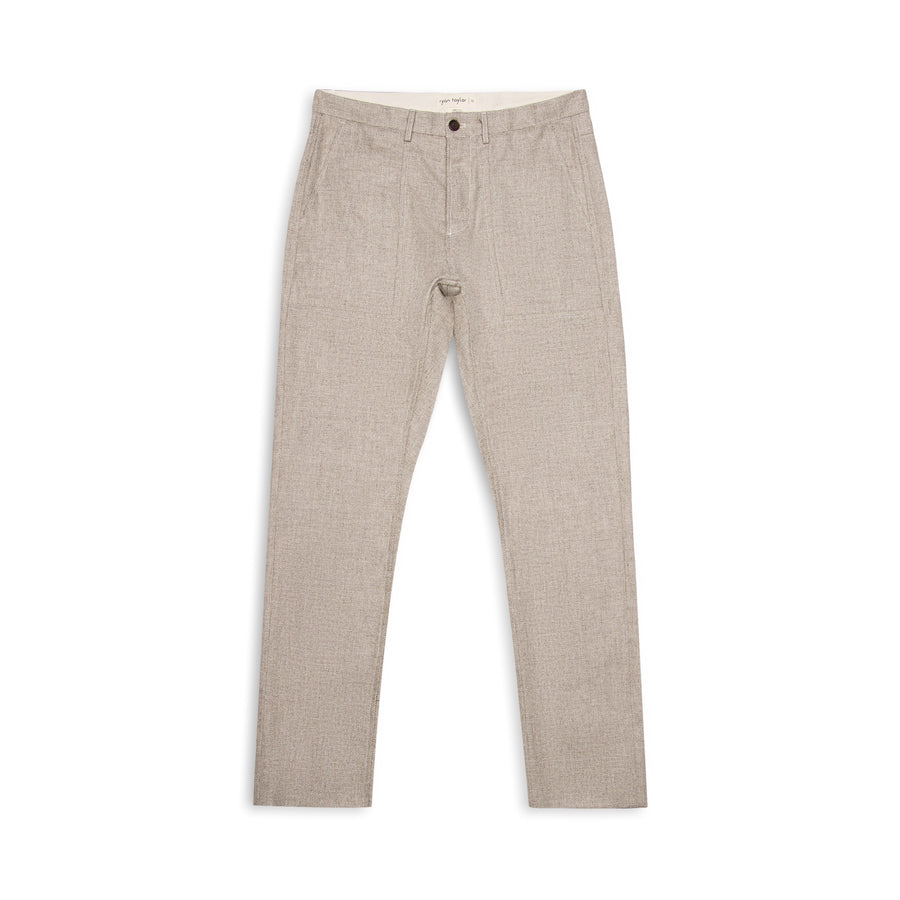 Panelled-Pocket Pant — Wool/Hemp/Silk Twill