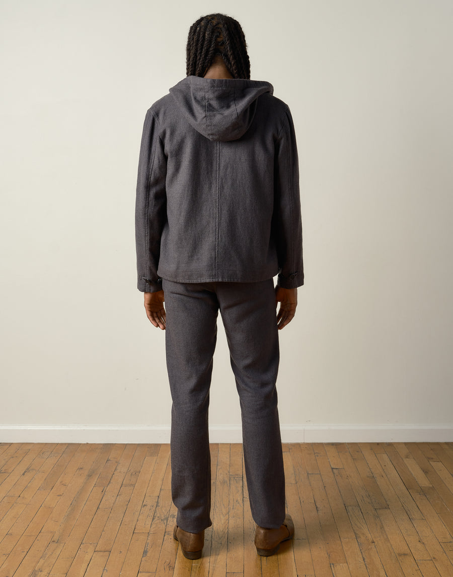 Panelled-Pocket Jacket — Wool/Hemp/Silk Twill