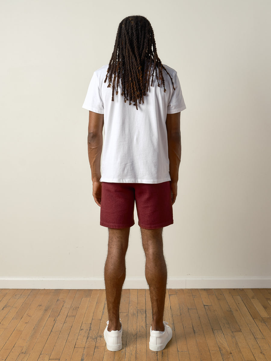 Panelled-Pocket Short — Wool/Hemp/Silk Twill