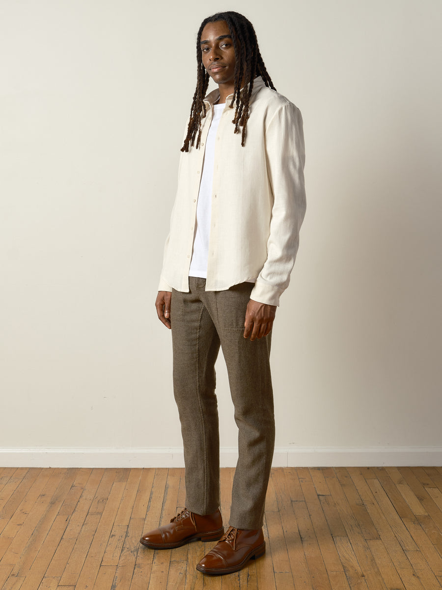 Panelled-Pocket Pant — Wool/Hemp/Silk Twill